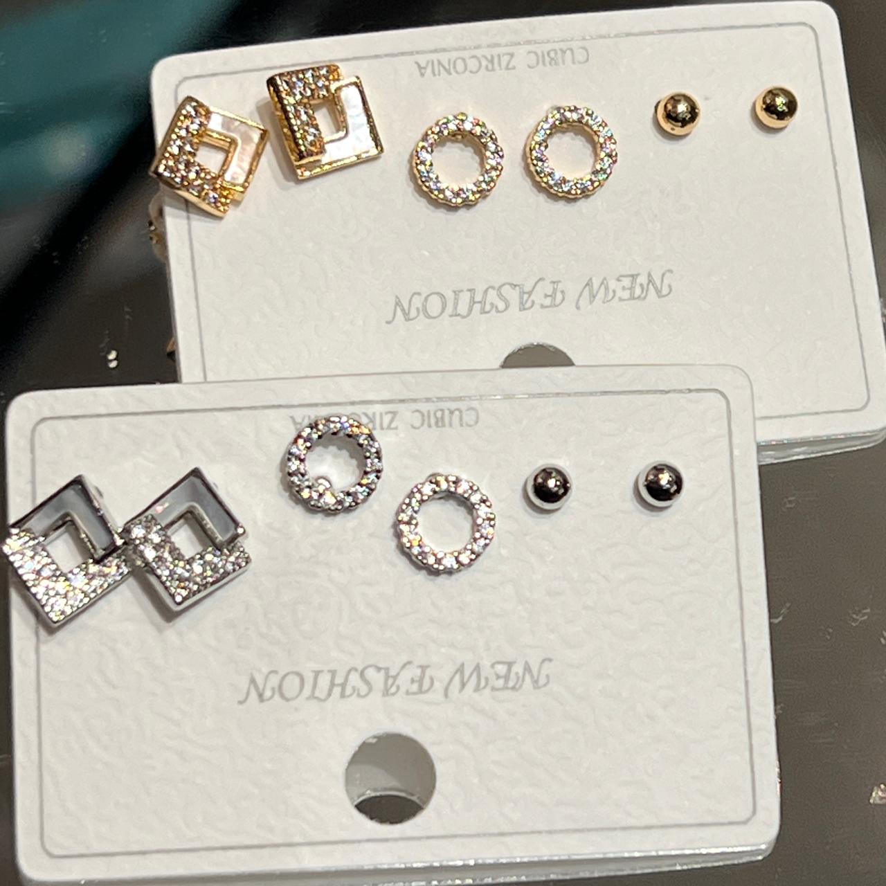 NEW FASHION – مجموعة من 3 أقراط